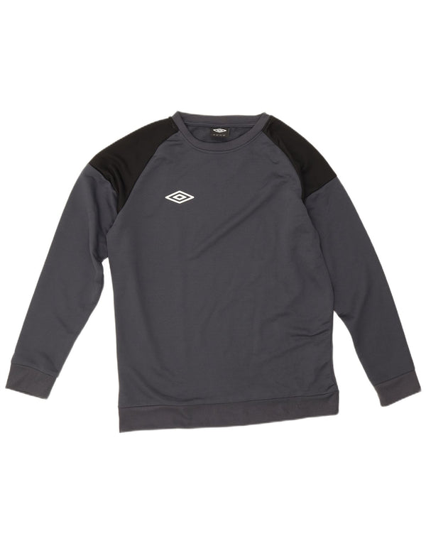 Umbro Mens Sweatshirt Jumper Medium Grey Colourblock Polyester