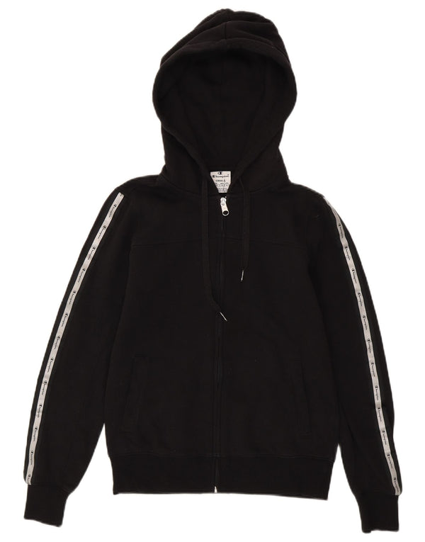Champion Pull à capuche zippé graphique pour femme UK 10 Petit coton noir
