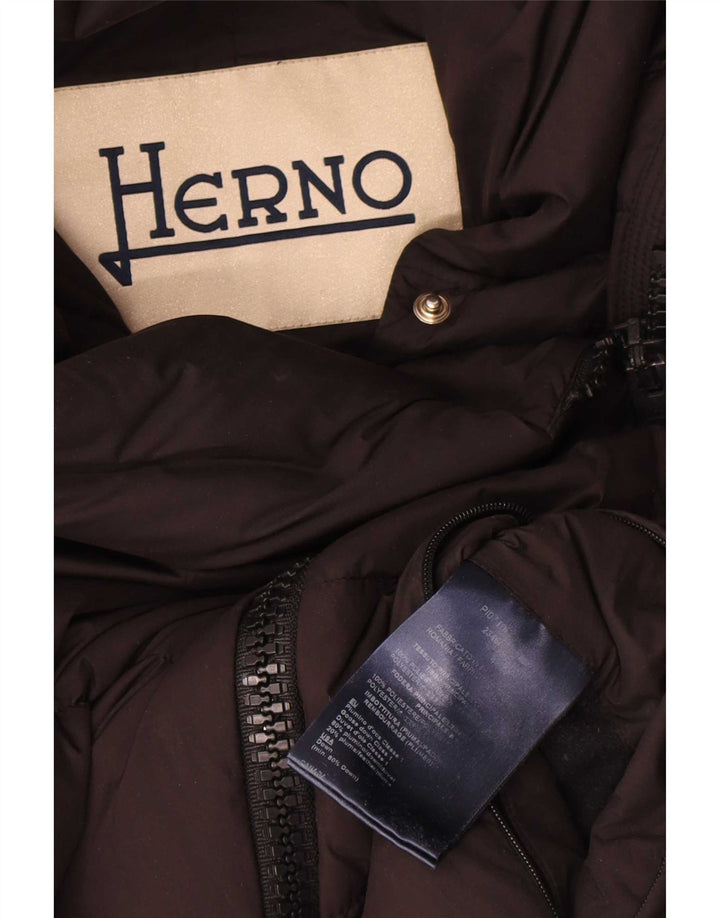 Herno Veste matelassée à capuche pour femme IT 44 Noir moyen Polyester