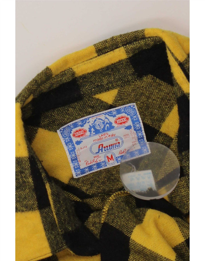 Azzurra Chemise Flanelle Homme Laine Vichy Jaune Moyen