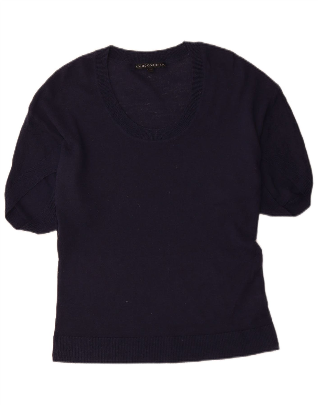 Marks & Spencer Pull col bateau pour femme UK 12 Bleu marine moyen