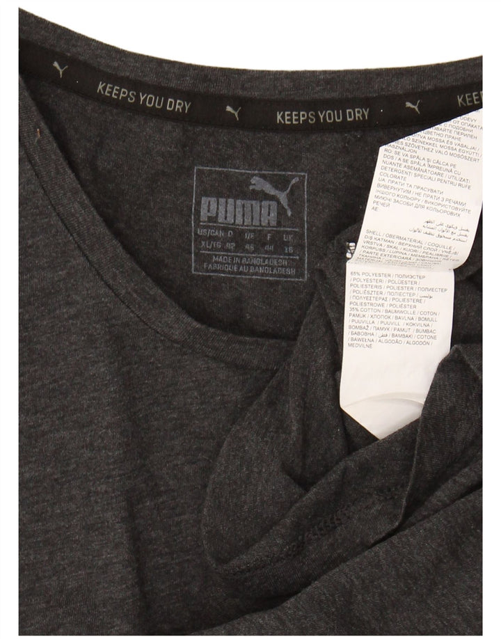 PUMA Womens Graphic T-Shirt Top UK 16 Large Grey Polyester