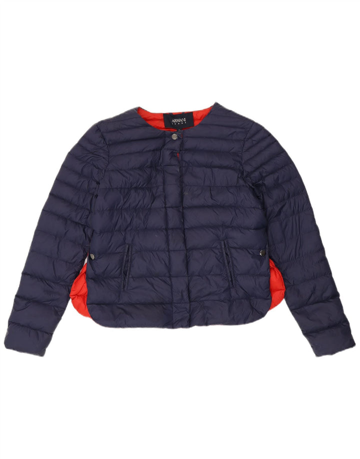 Armani Jeans Veste matelassée Femme IT 44 Bleu Marine Moyen Colourblock