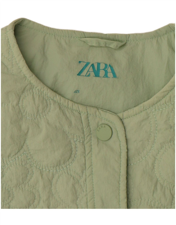 Zara Veste matelassée pour femme UK 4 XS Nylon vert