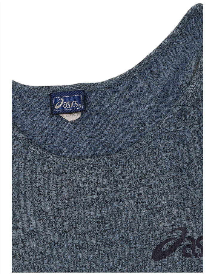 ASICS Débardeur graphique pour femme UK 14 Grand coton moucheté bleu