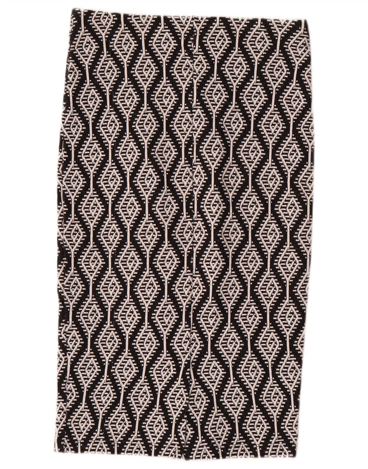 Zara Femme Jupe Droite Small W26 Coton Ikat Noir