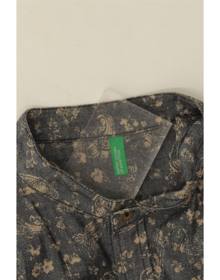 Benetton Chemise Homme Gris Moyen Paisley