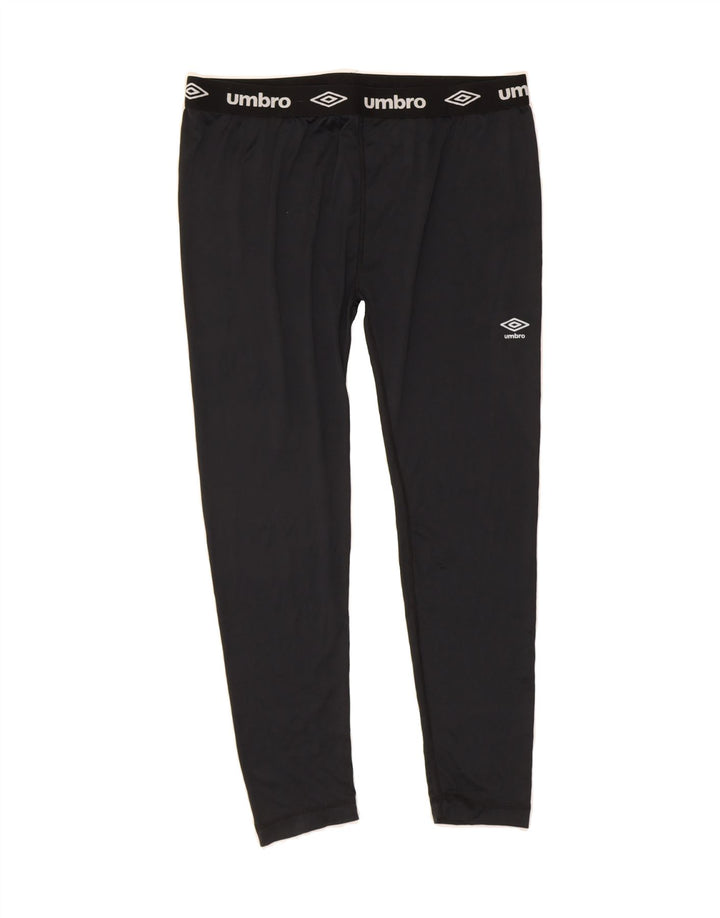 UMBRO Womens Graphic Leggings UK 14 Large  Navy Blue Polyester Vintage Umbro and Second-Hand Umbro from Messina Hembry 