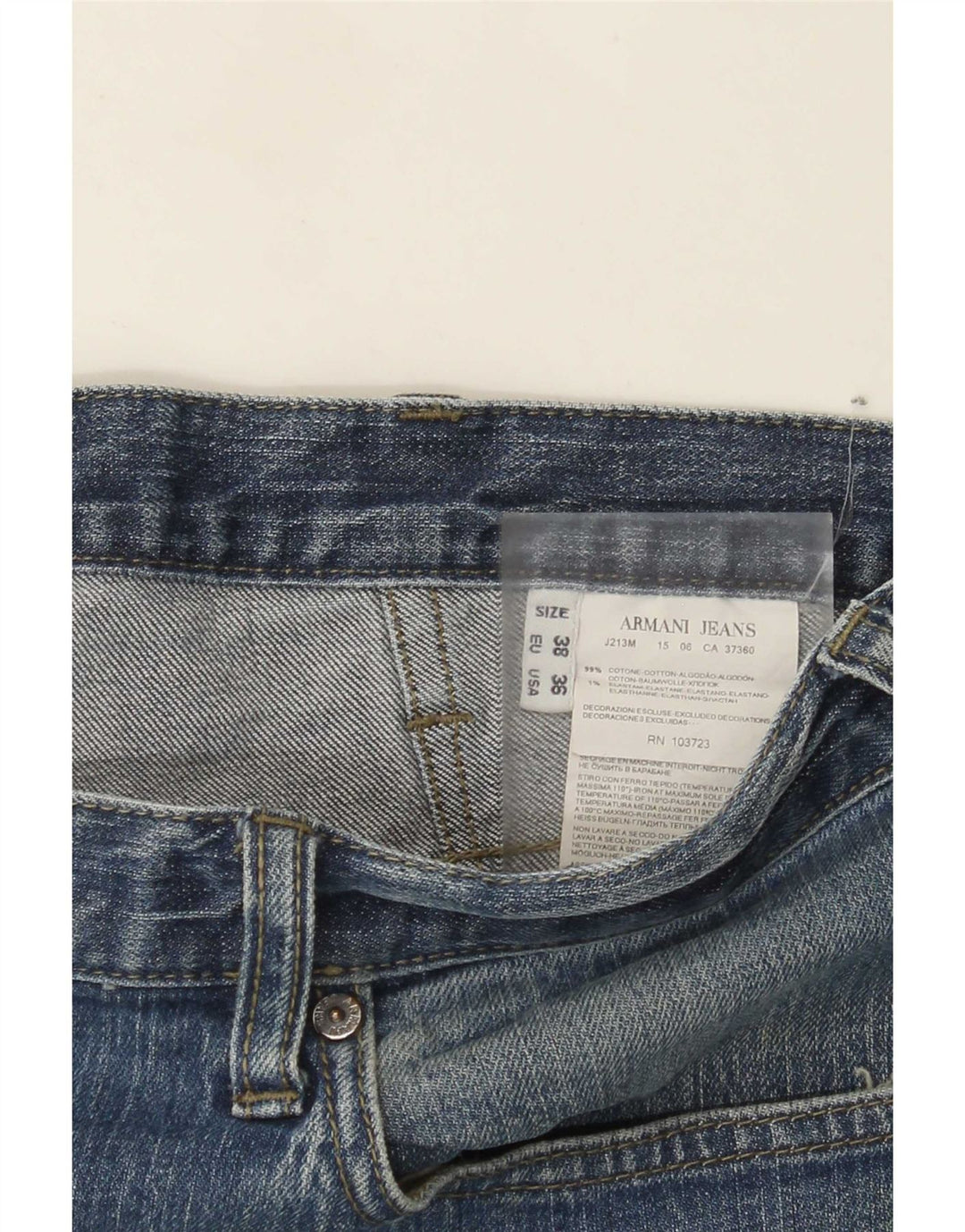 Armani Jean droit homme W36 L30 bleu coton
