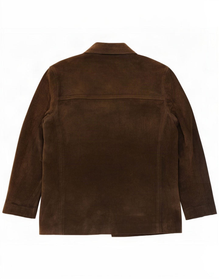 Benetton Veste en daim pour homme UK 38 Cuir kaki moyen