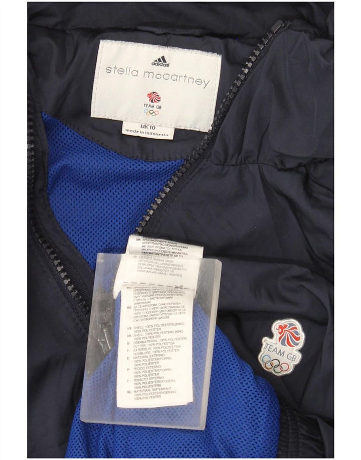 Adidas Femme Stella McCartney Veste de pluie surdimensionnée UK 10 Petit Bleu marine