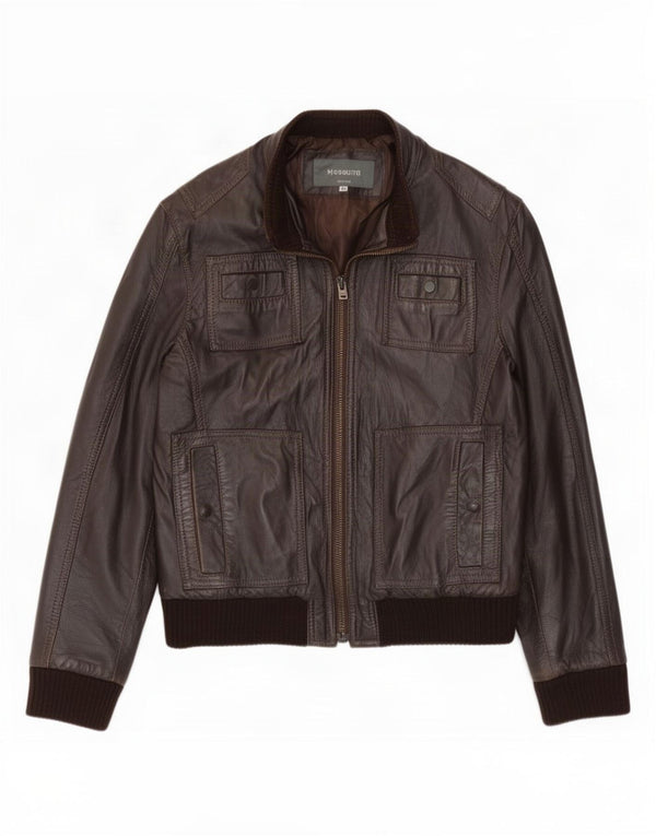 veste en cuir bomber homme vintage IT 48 Marron moyen