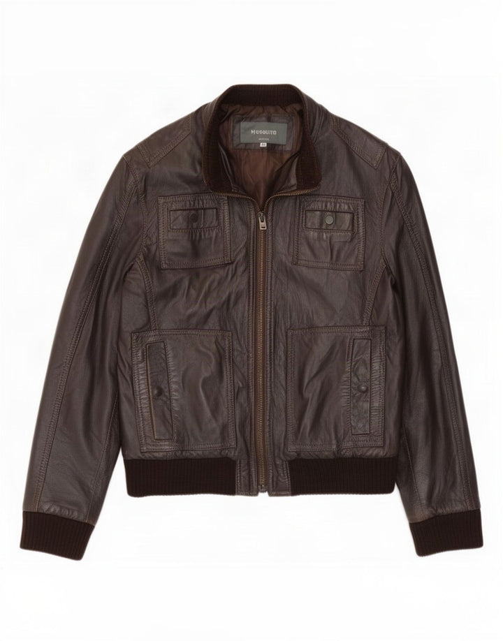 veste en cuir bomber homme vintage IT 48 Marron moyen