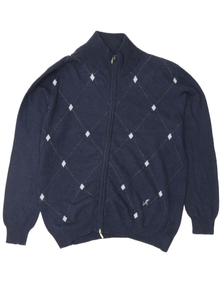 Lotto Cardigan Homme Pull 2XL Bleu Marine Argyle/Diamant Coton