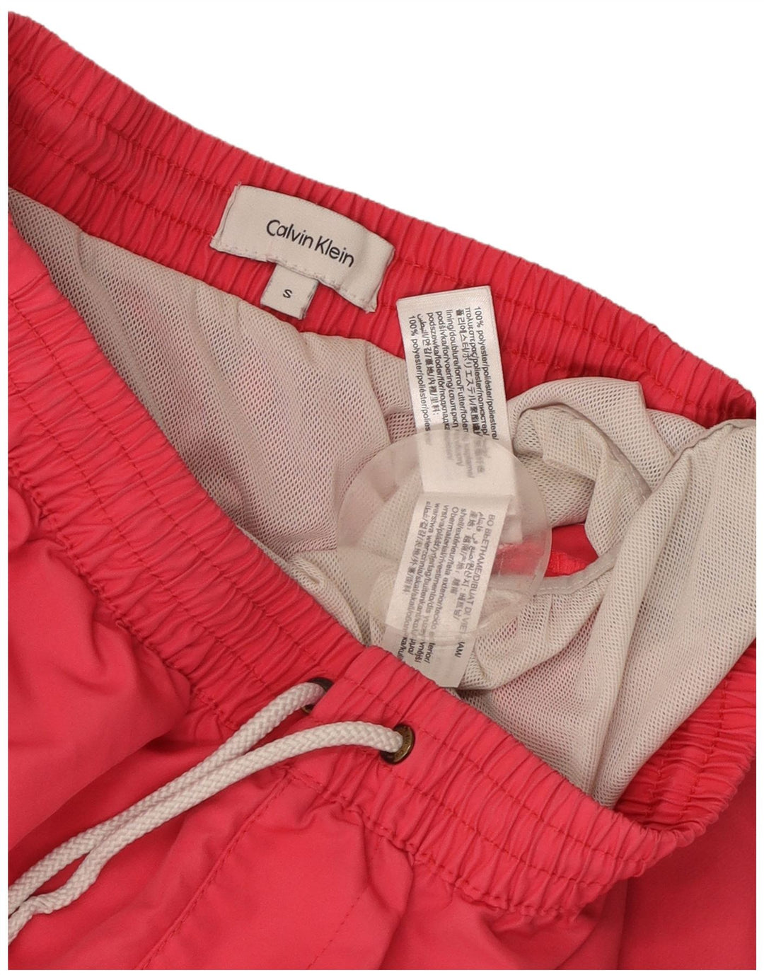 Calvin Klein Short de bain graphique pour homme Petit polyester rose colour block