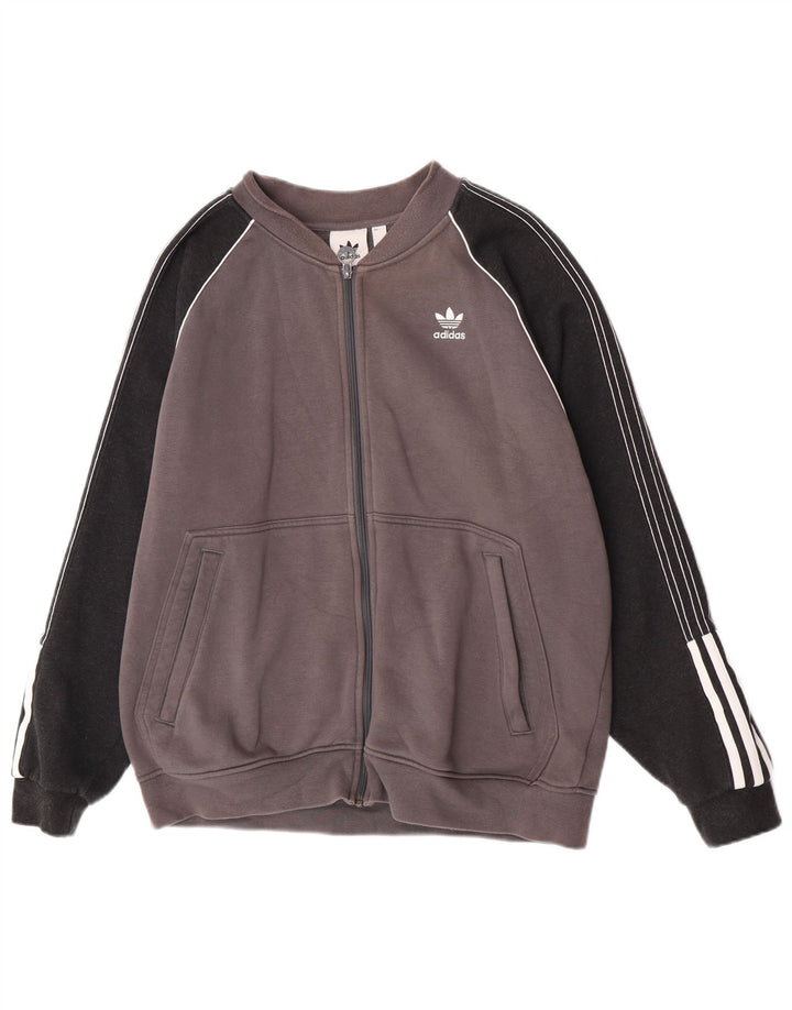 Adidas Veste de survêtement pour homme en coton color block Gris Taille L
