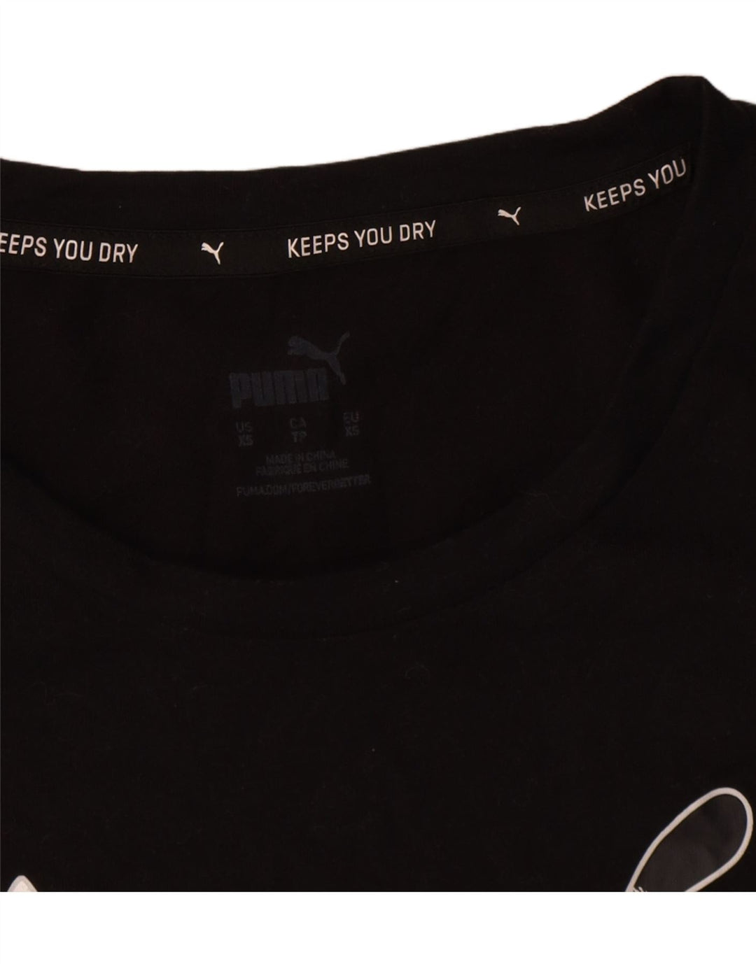 Puma T-shirt graphique surdimensionné pour femme UK 6 XS Noir Polyester