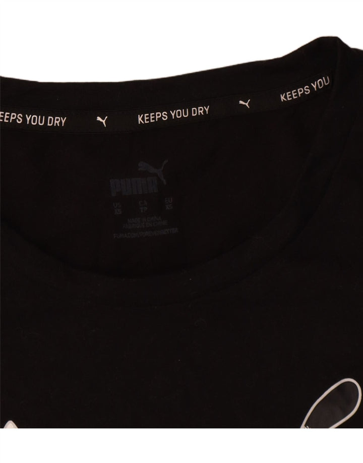 Puma T-shirt graphique surdimensionné pour femme UK 6 XS Noir Polyester