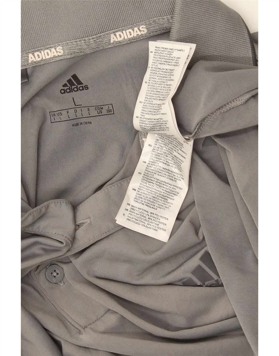 ADIDAS Polo Homme Grand Gris Polyester