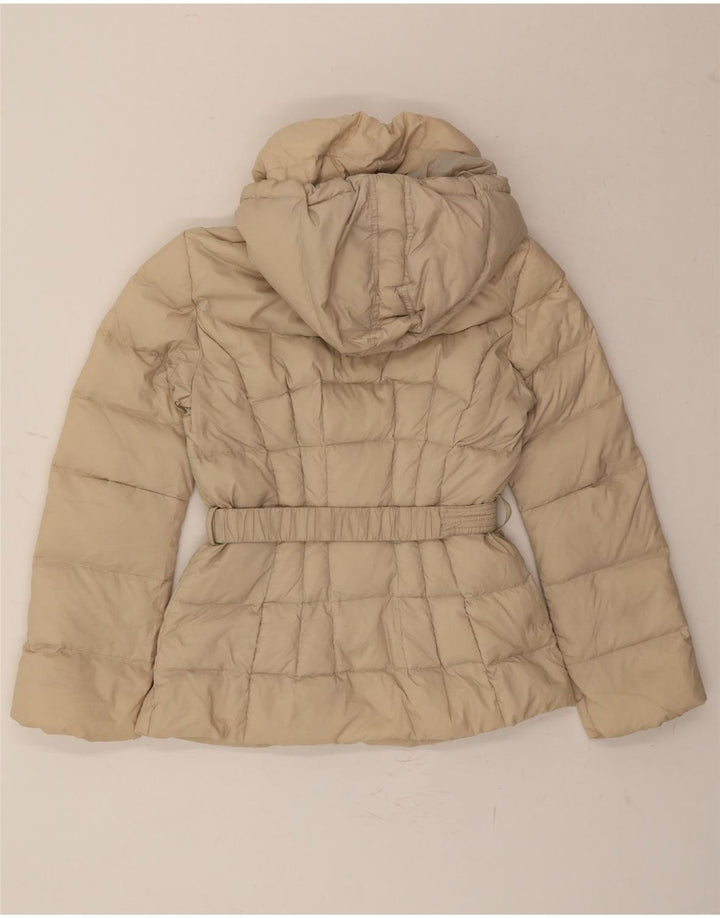 BENETTON Womens Hooded Padded Jacket IT 44 Medium Beige Polyamide Vintage Benetton and Second-Hand Benetton from Messina Hembry 