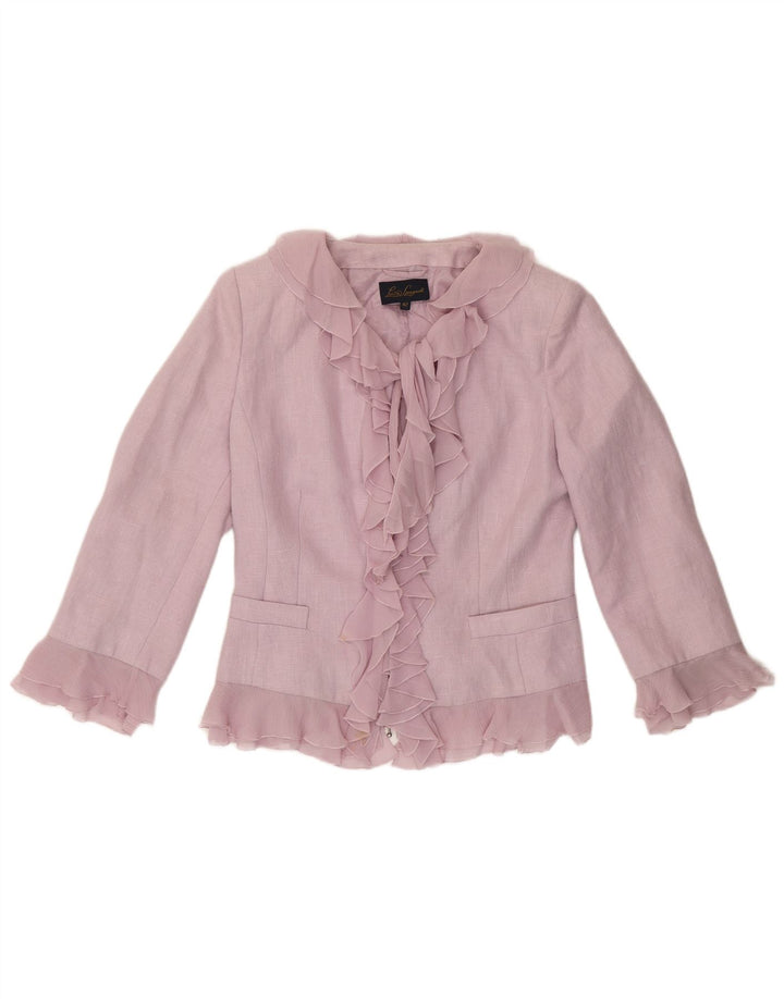 Luisa Spagnoli Veste Boléro Femme IT 42 Lin Violet Moyen