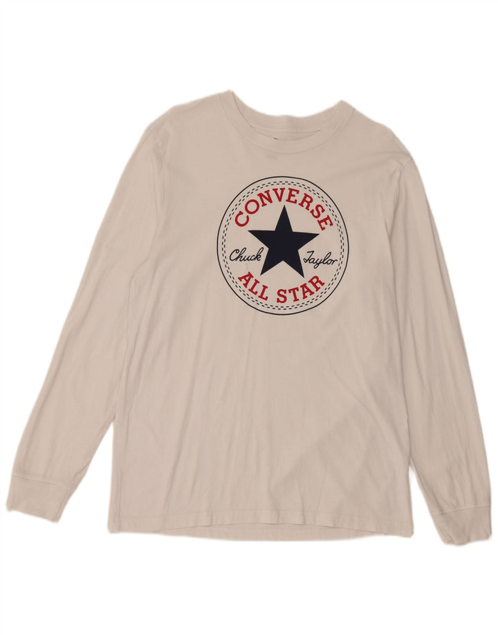 Converse Haut graphique à manches longues pour homme en coton blanc moyen