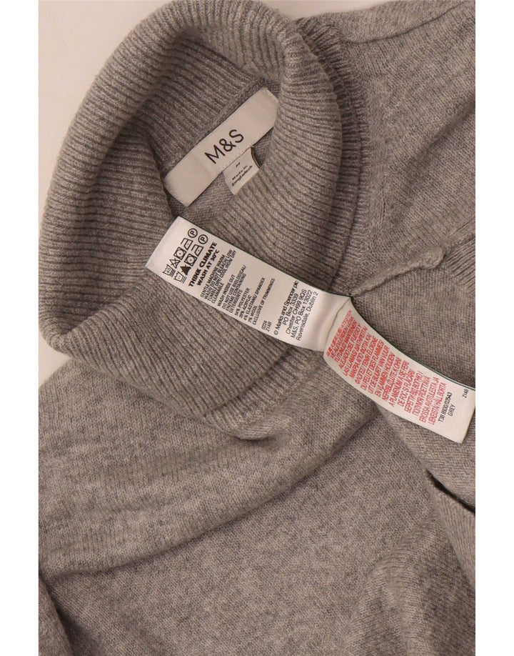 Marks & Spencer Pull Col Roulé Homme Gris Moyen Polyester