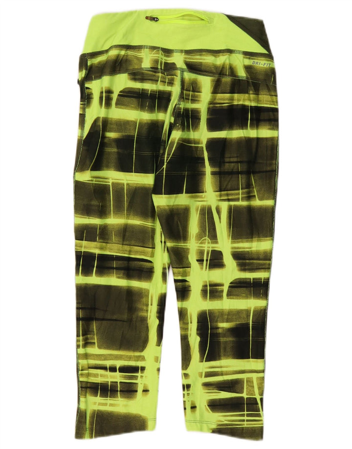 Nike Pantalon de survêtement Dri Fit pour femme UK 8 Petit carreaux verts Polyester