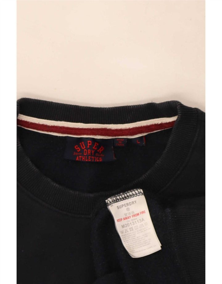 Superdry Homme Sweatshirt Jumper Large Bleu Marine Coton