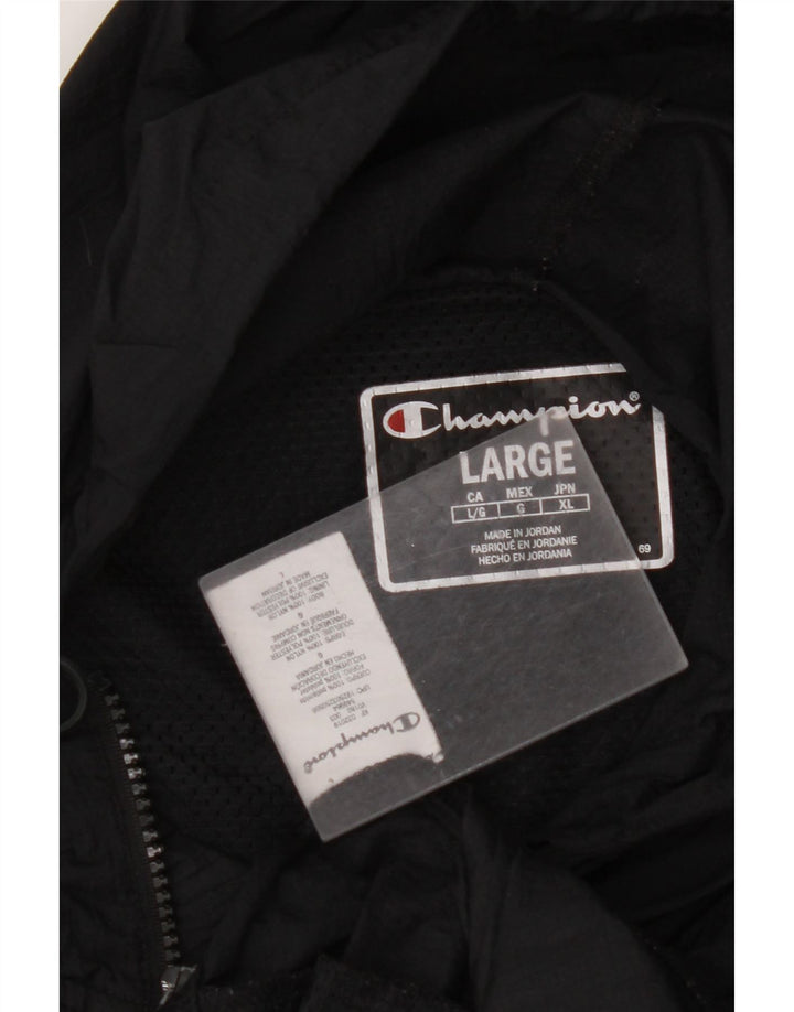 CHAMPION Veste de pluie à capuche pour homme UK 40 Large Noir Polyamide