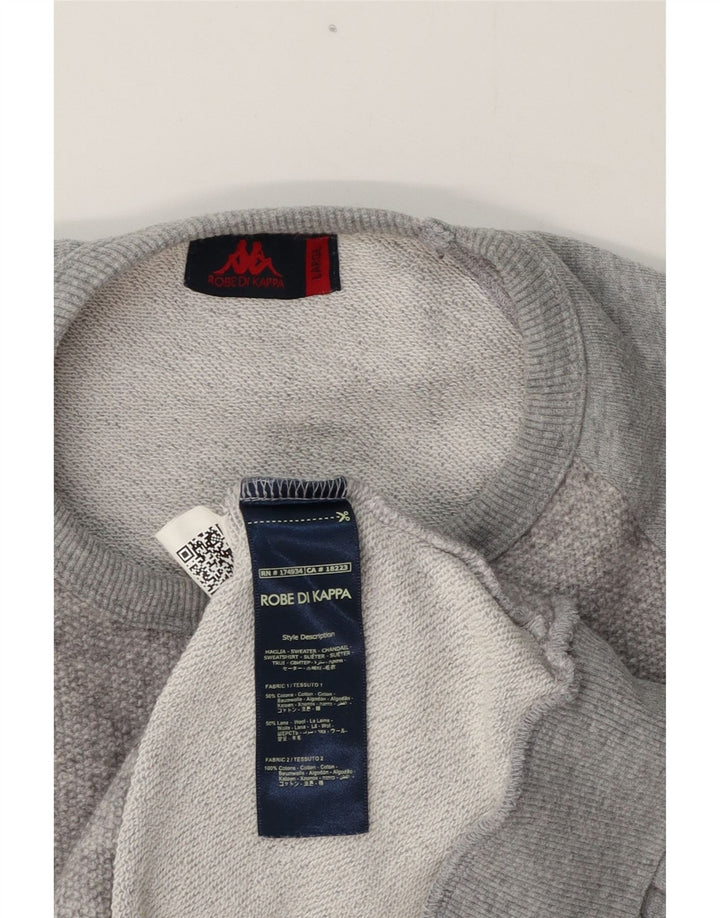 Kappa Sweat-shirt pour homme en coton moucheté gris Taille L