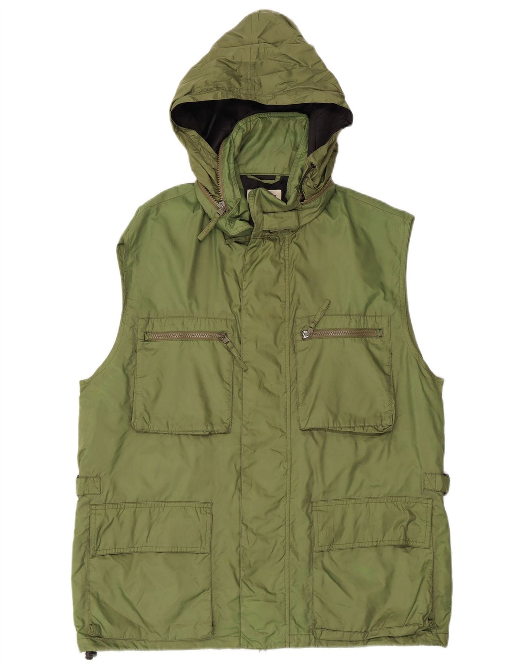 ALBERTO ASPESI Gilet utilitaire à capuche pour homme UK 42 XL Nylon vert