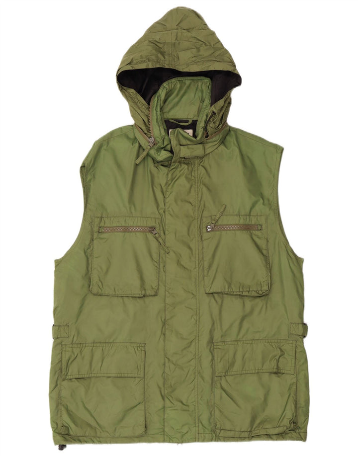 ALBERTO ASPESI Gilet utilitaire à capuche pour homme UK 42 XL Nylon vert