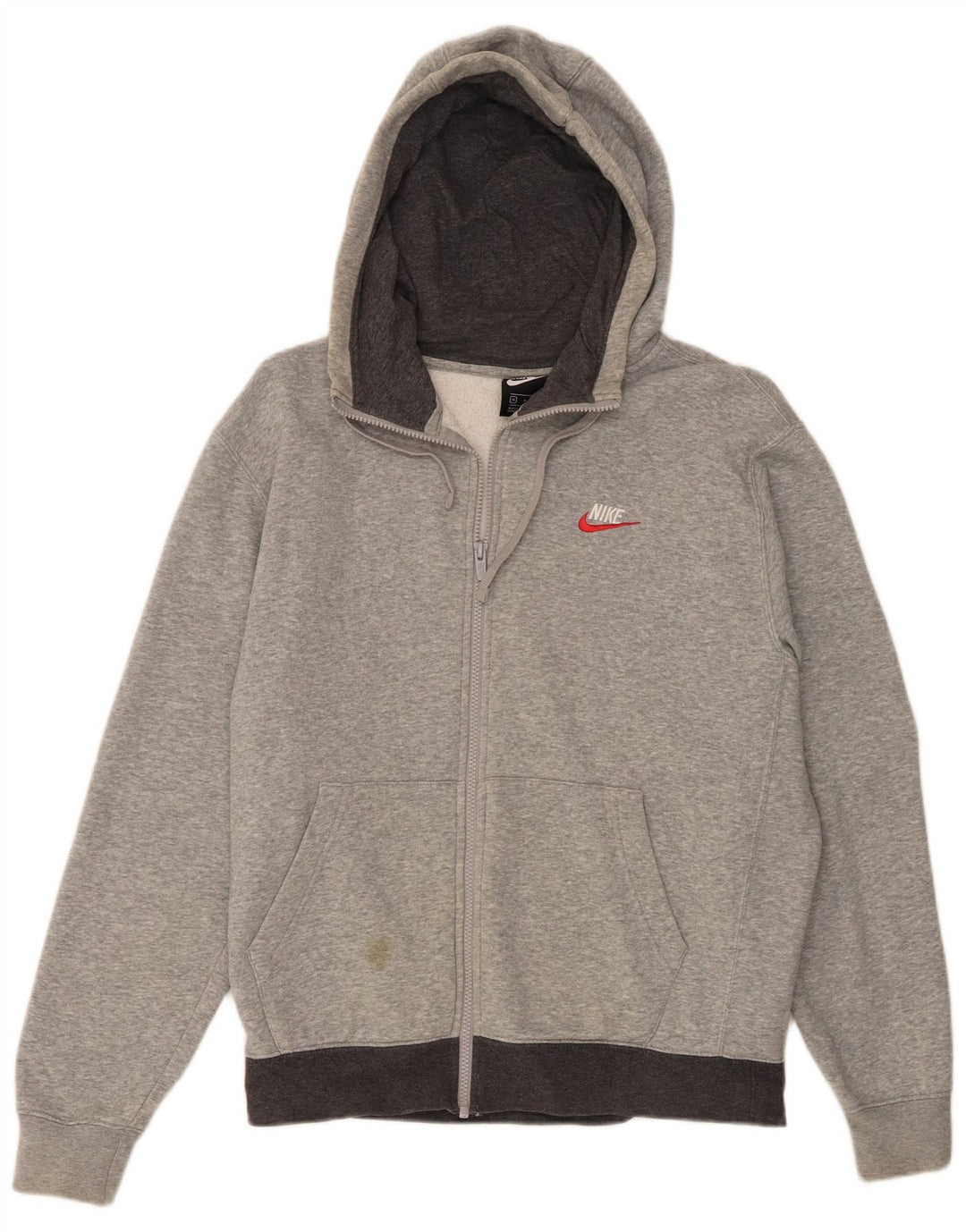 Nike Sweat à capuche zippé en coton moucheté gris moyen pour homme
