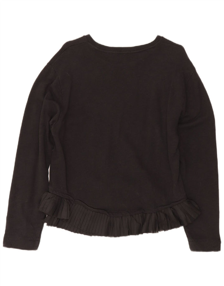 J. CREW Sweat-shirt pour femme UK 14 en coton noir moyen