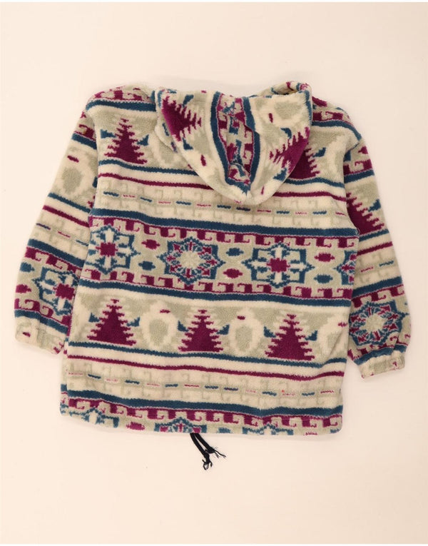 Veste polaire à capuche femme vintage UK 18 XL multicolore Fair Isle