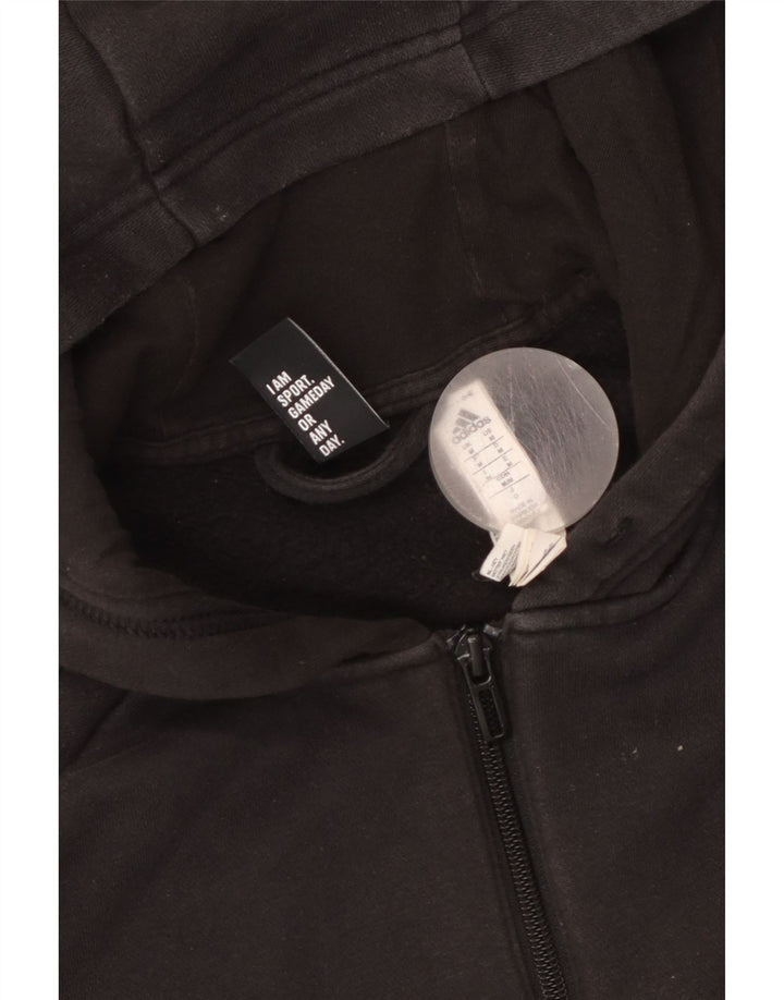 ADIDAS Pull à capuche zippé pour homme en coton noir moyen