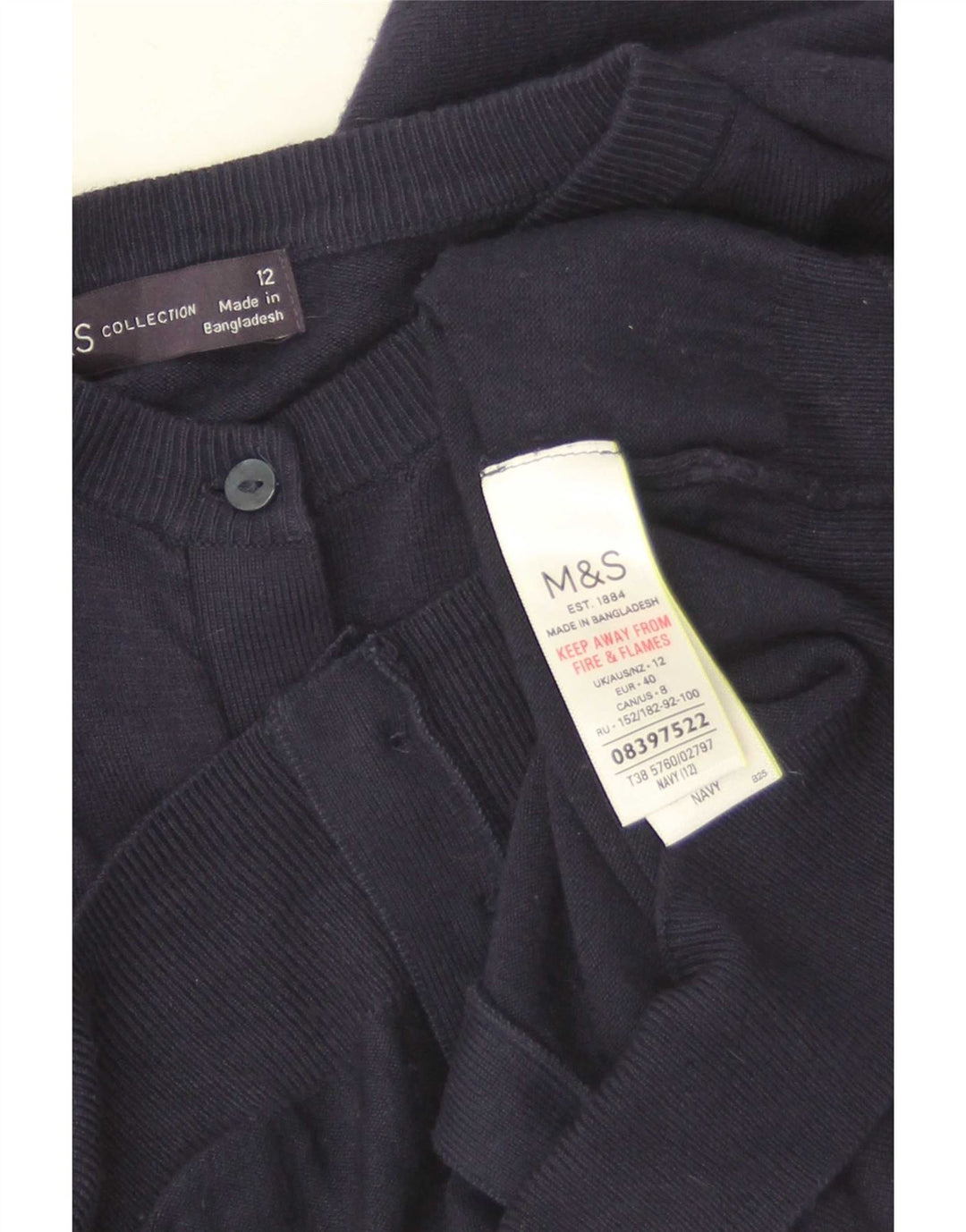 Marks & Spencer Cardigan pour femme en viscose bleu marine moyen UK 12