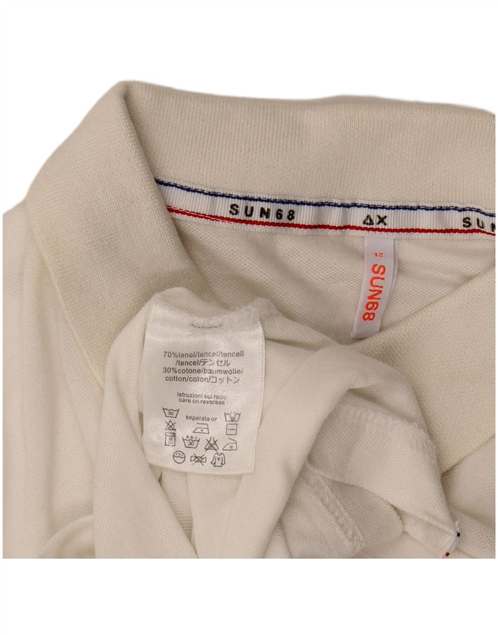Polo Garçon Sun68 11-12 ans Tencel Blanc