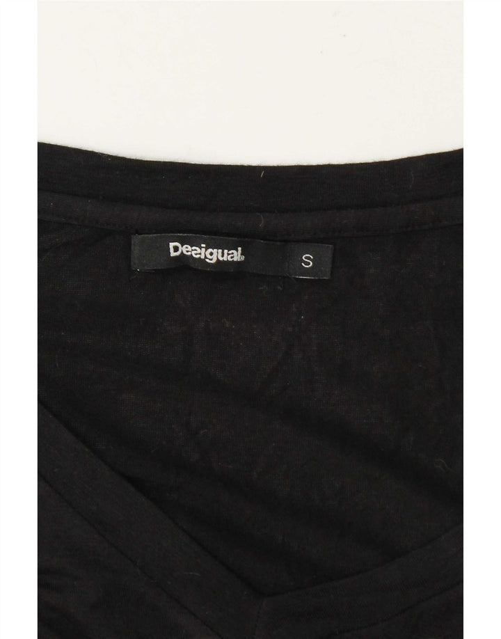Desigual Haut à manches longues pour femme UK 10 Petit Noir Floral
