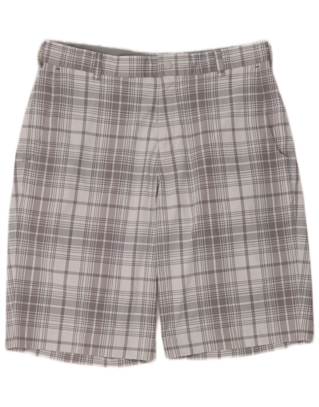 Nike Short chino Dri Fit W32 pour homme en polyester gris moyen à carreaux
