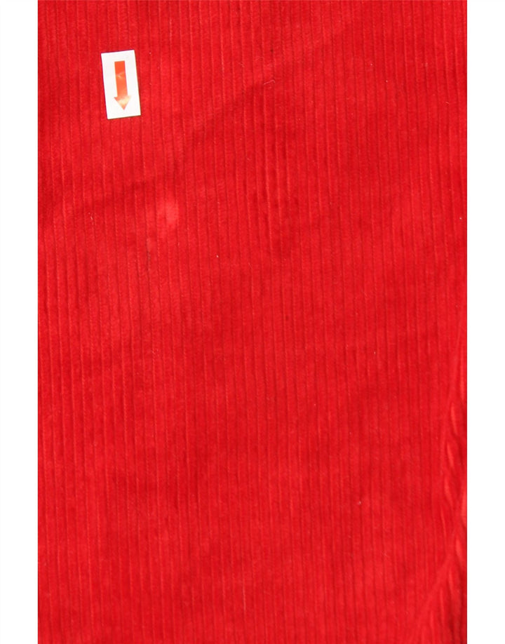 ST. BERNARD Pantalon taille haute en velours côtelé pour femme UK 12 Medium W24 L27 Rouge