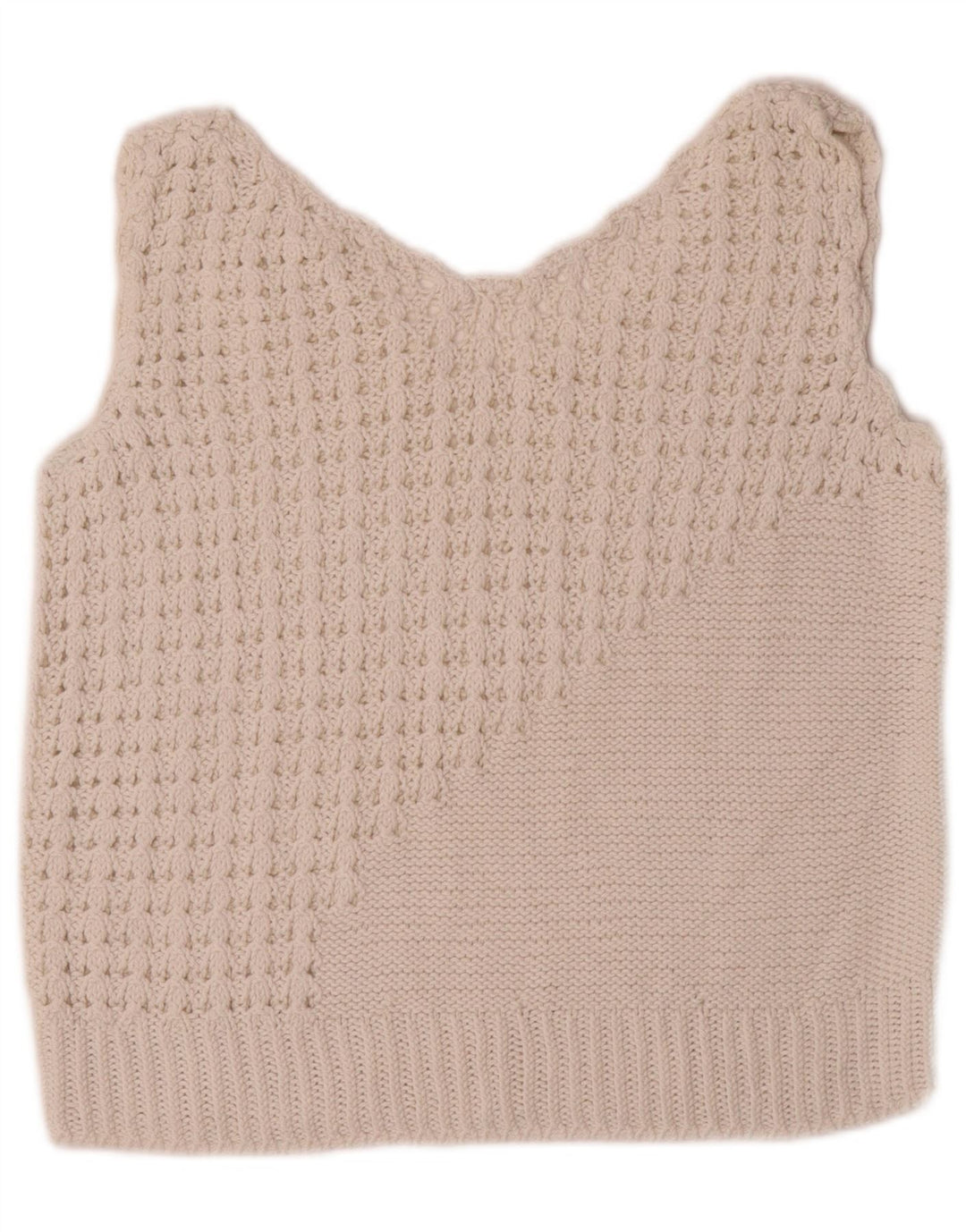 vintage Womens Crop Vest Débardeur UK 10 Petit Blanc