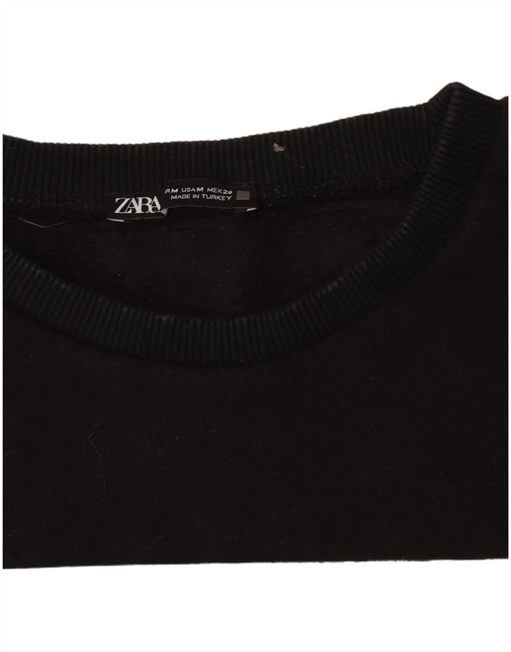 Zara Sweat-shirt graphique pour femme UK 14 Noir moyen