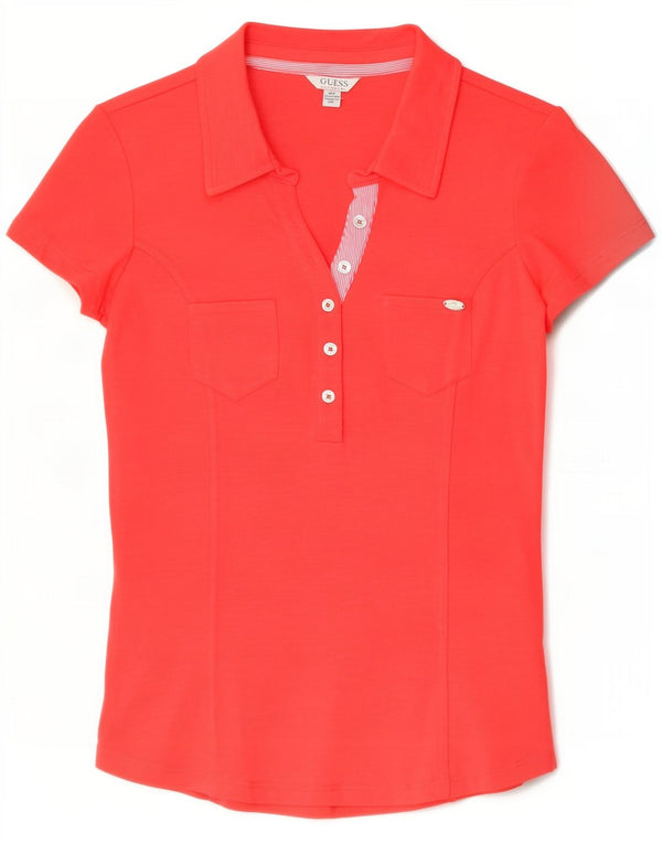 Guess Polo Femme UK 12 Coton Rouge Moyen