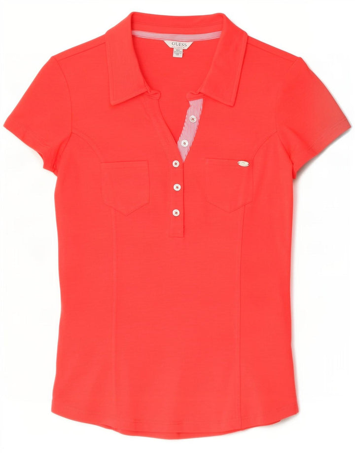 Guess Polo Femme UK 12 Coton Rouge Moyen