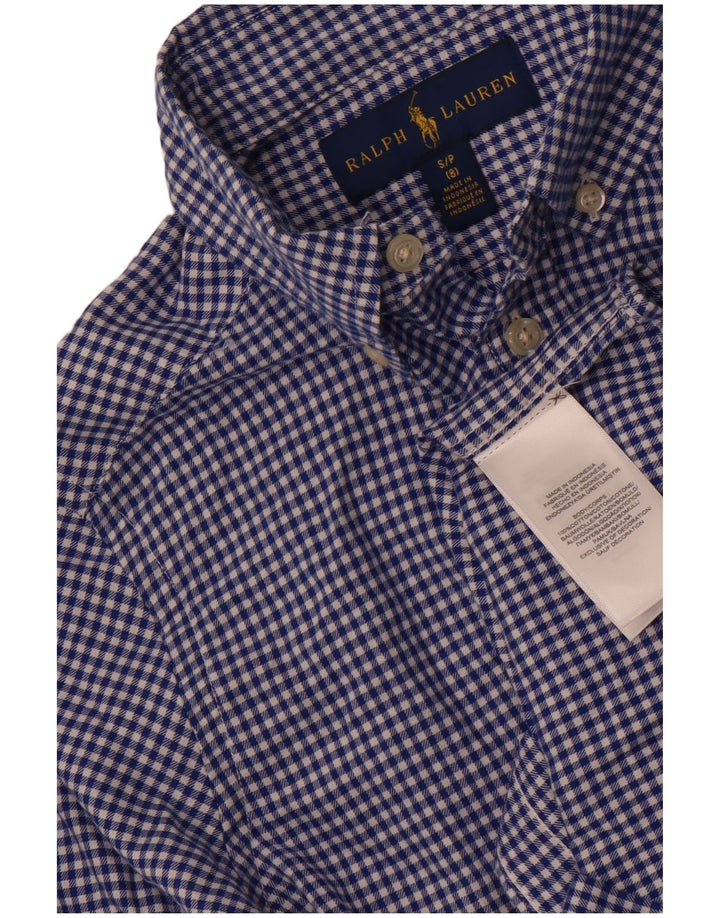 Ralph Lauren Chemise Garçon 7-8 Ans Petit Bleu Vichy Coton