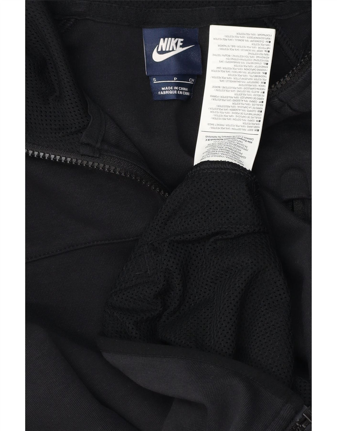 NIKE Pull à capuche zippé pour homme Petit coton noir