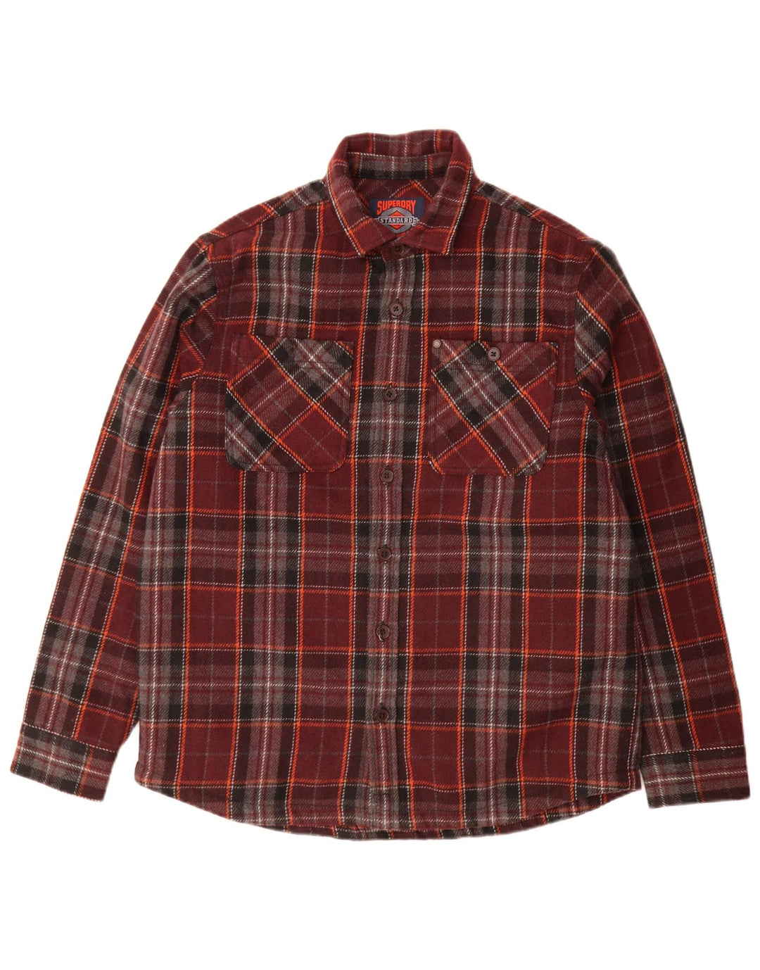 Superdry Surchemise en laine à carreaux bordeaux
