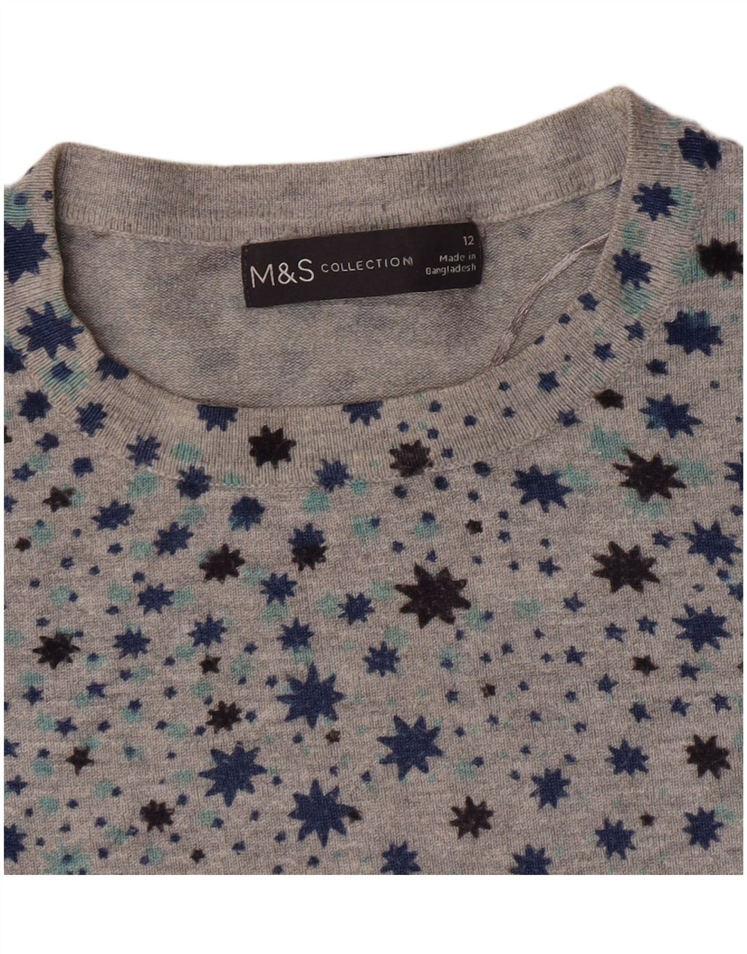 Marks & Spencer Pull à col rond pour femme UK 12 Gris moyen